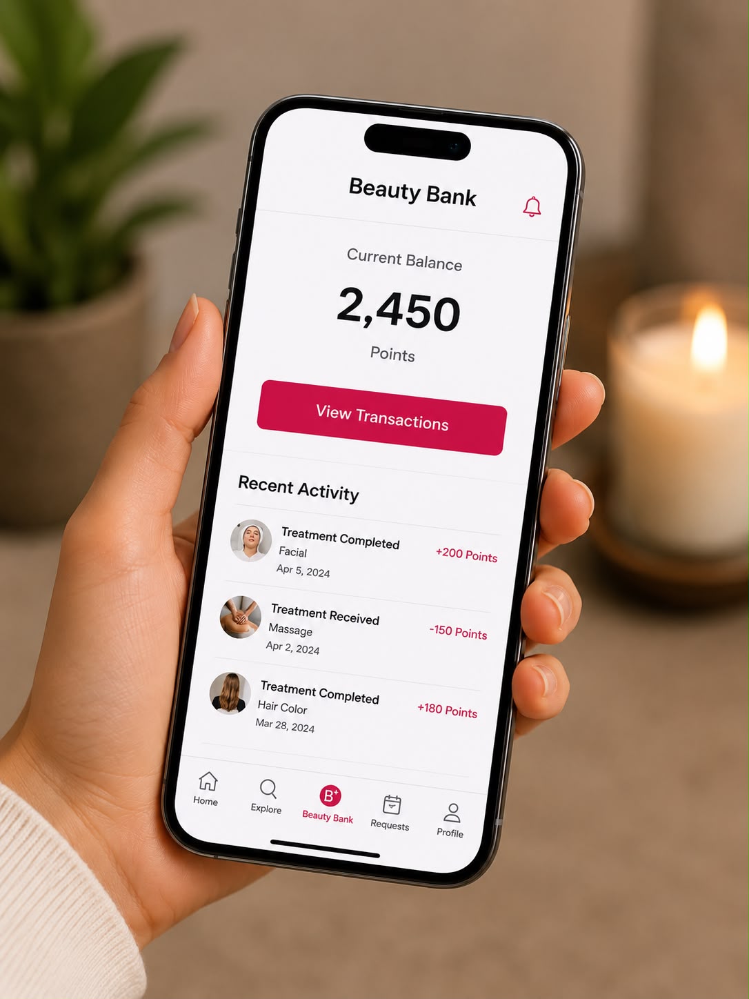 Swap Points points balance in the My Beauty Swap app
